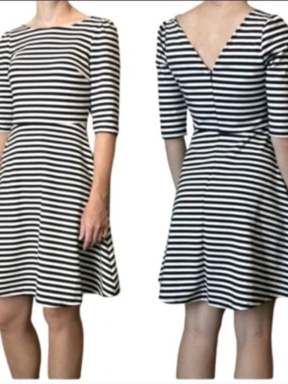 NWOT Pixley Black and White Striped Midi Dress Size S